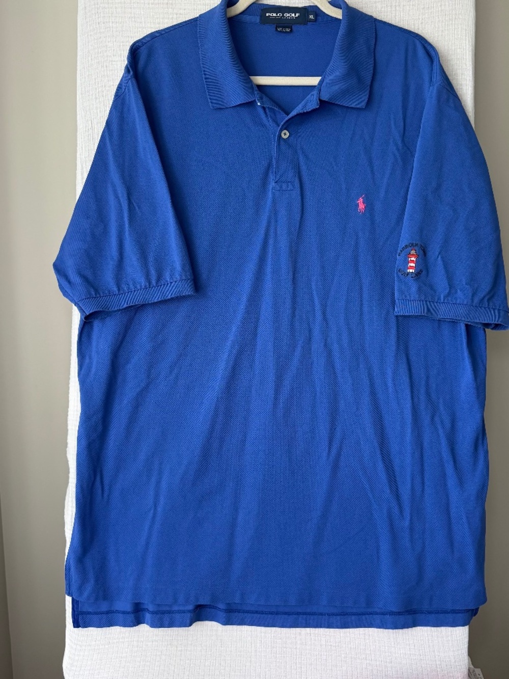 Harbour Town Golf Links Mens XL Blue Polo Golf Brand Shirt 100% Cotton S
